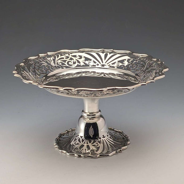 1899年 英国アンティーク 純銀製コンポート 389g 直径20cm Goldsmiths&Silversmiths