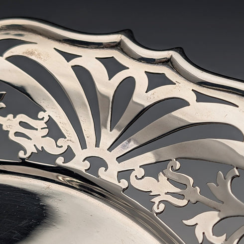 1899年 英国アンティーク 純銀製コンポート 389g 直径20cm Goldsmiths&Silversmiths