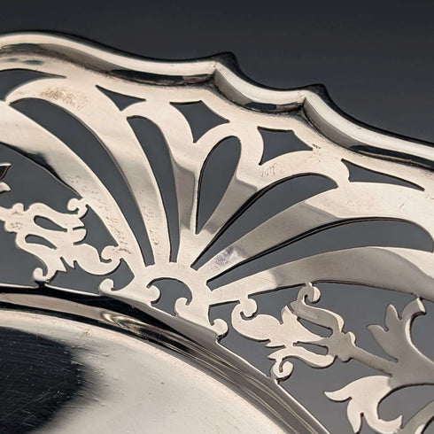 1899年 英国アンティーク 純銀製コンポート 389g 直径20cm Goldsmiths&Silversmiths