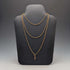 Antique British Pinchbeck muff chain necklace, 133cm long, with clip