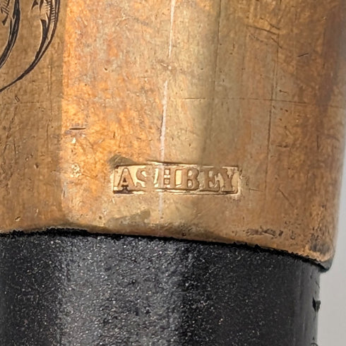 復古黑色鹿角杖身L型手柄手杖,72厘米,ASHBEY