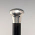 1916 British Antique Black Shaft Sterling Silver Rondelle Handle Cane 87cm