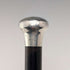 1916 British Antique Black Shaft Sterling Silver Rondelle Handle Cane 87cm