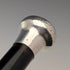 1916 British Antique Black Shaft Sterling Silver Rondelle Handle Cane 87cm