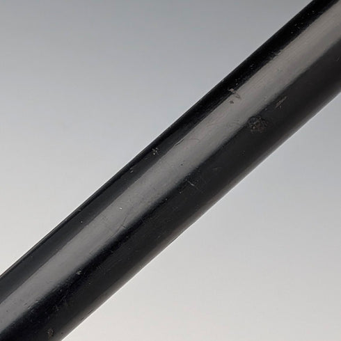 1916 British Antique Black Shaft Sterling Silver Rondelle Handle Cane 87cm