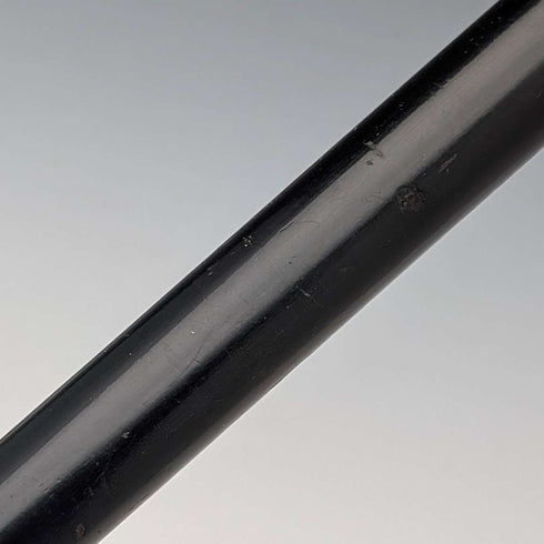 1916 British Antique Black Shaft Sterling Silver Rondelle Handle Cane 87cm