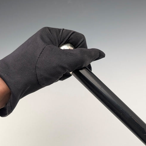 1916 British Antique Black Shaft Sterling Silver Rondelle Handle Cane 87cm