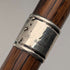 Circa 1928 British Vintage Brown Shaft, Curved Handle, Sterling Silver Ornamented Walking Stick, 85cm