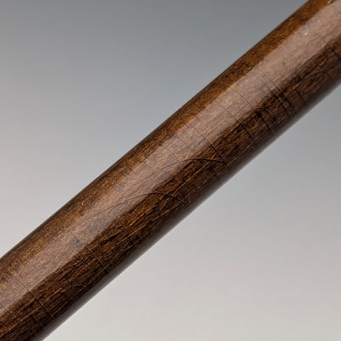 Vintage brown shaft resin fox head handle walking stick, 90cm