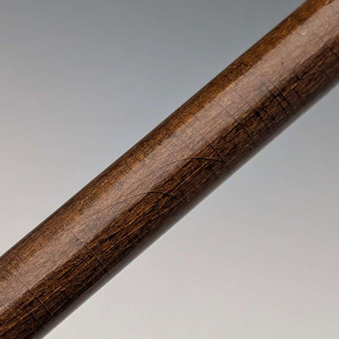 Vintage brown shaft resin fox head handle walking stick, 90cm