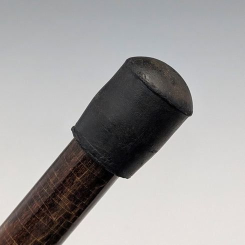 Vintage brown shaft resin fox head handle walking stick, 90cm