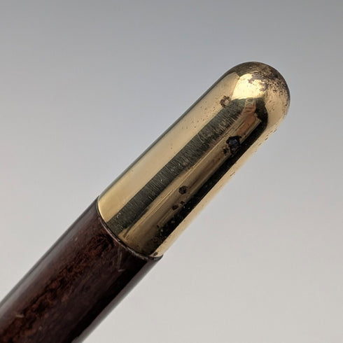 Italian Vintage Brown Shaft Sterling Silver Horsehead Handle Walking Stick, 95cm