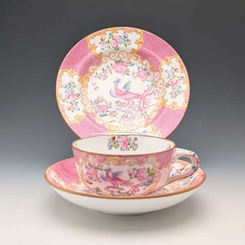 1920年代英國明頓茶杯三件粉紅雞蛇獸,為邁耶商場訂製①