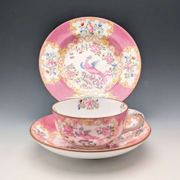 1920年代英國明頓茶杯三件組粉紅雞蛇,為邁耶商場特別訂購③