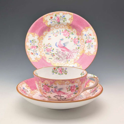 1920年代英國明頓茶杯三件組粉紅雞蛇獸,為邁耶商場訂製 4