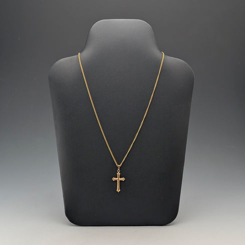 復古鍍金十字架吊墜及項鍊