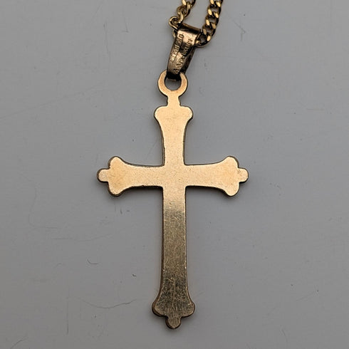 復古鍍金十字架吊墜及項鍊