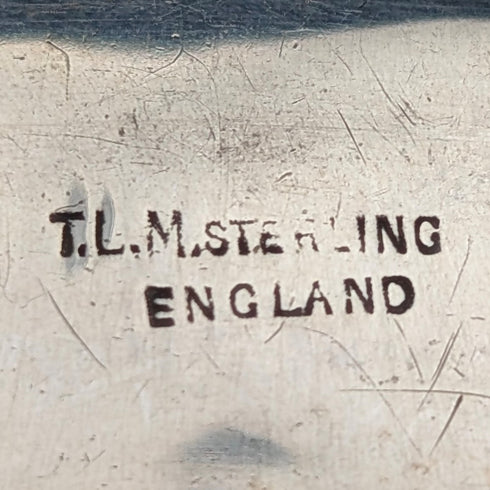 Antique British Butterfly Wing Tropical Landscape Pure Silver Brooch TLM