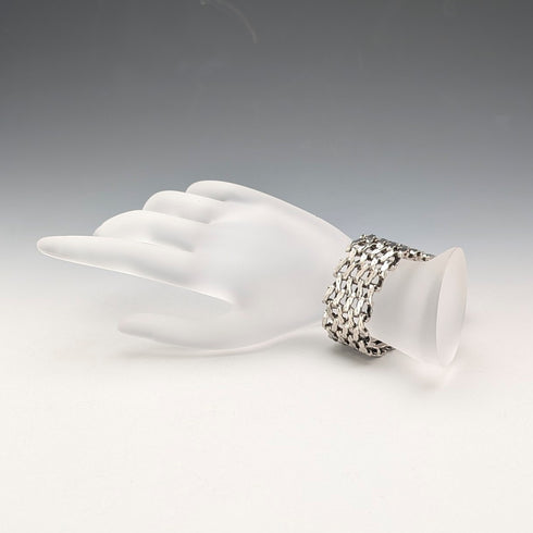 1975 British Vintage Sterling Silver Gate Style Bracelet, 57g, PM