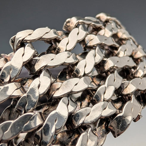 1975 British Vintage Sterling Silver Gate Style Bracelet, 57g, PM