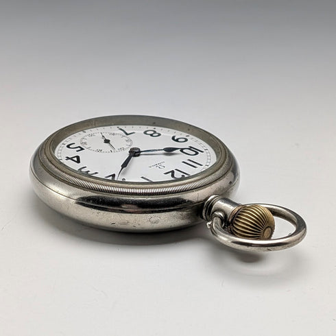 1906年頃 アンティーク オメガ 懐中時計 直径58mm 鉄道時計 合金ケース 動作良好