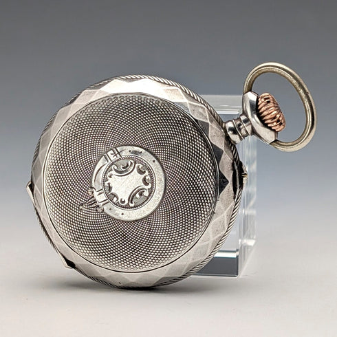 アンティーク ヘブドマス 8日巻懐中時計 銀側ケース 動作良好