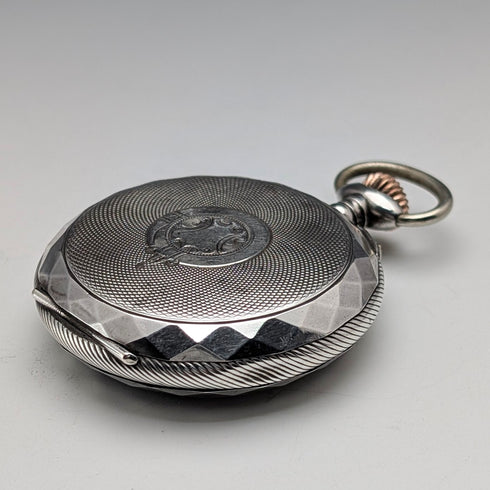 アンティーク ヘブドマス 8日巻懐中時計 銀側ケース 動作良好