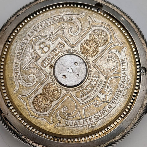 アンティーク ヘブドマス 8日巻懐中時計 銀側ケース 動作良好