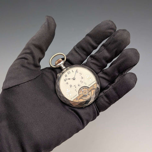 Antique Hebdomus 8-day pocket watch with silver case, in good working order