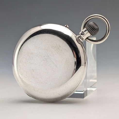 1899 British antique JW Benson BANK pocket watch, sterling silver open face, in good working order