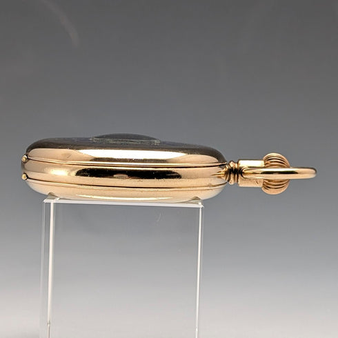 1917年頃 米国アンティーク ウォルサム 懐中時計 金張りハーフハンター 整備済