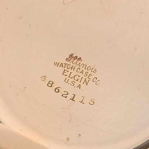 1917年頃 米国アンティーク ウォルサム 懐中時計 金張りハーフハンター 整備済