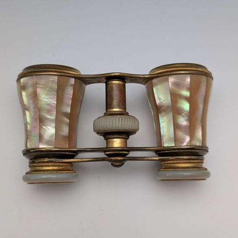 French Antique Mother-of-Pearl Opera Glasses/Binoculars with Case, Colmont FT