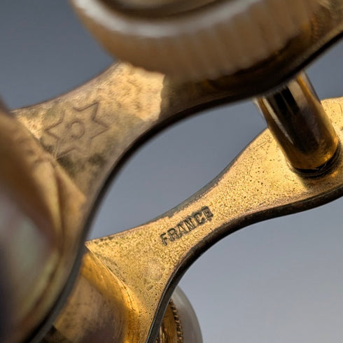 French Antique Mother-of-Pearl Opera Glasses/Binoculars with Case, Colmont FT