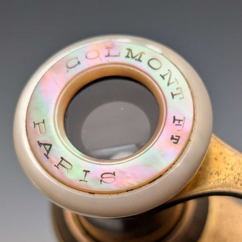 French Antique Mother-of-Pearl Opera Glasses/Binoculars with Case, Colmont FT
