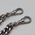 Antique British Sterling Silver Double Albert Chain, 59g, Sterling Silver & Amber Dragonfly Fob
