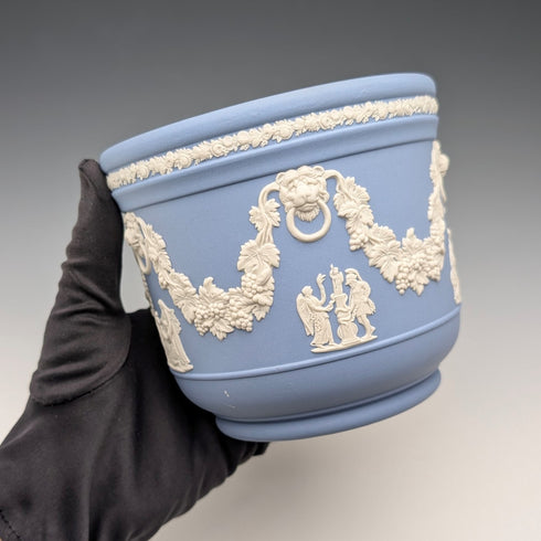 英国ヴィンテージ ウェッジウッド ジャスパーウェア製 プランターポット