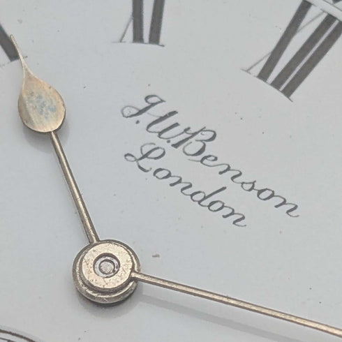 1899 British antique JW Benson BANK pocket watch, sterling silver open face, in good working order