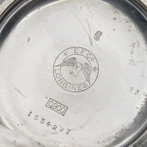 1901年頃 アンティーク ロンジン 懐中時計 アール・ヌーヴォー装飾 銀側ハンターケース 動作良好