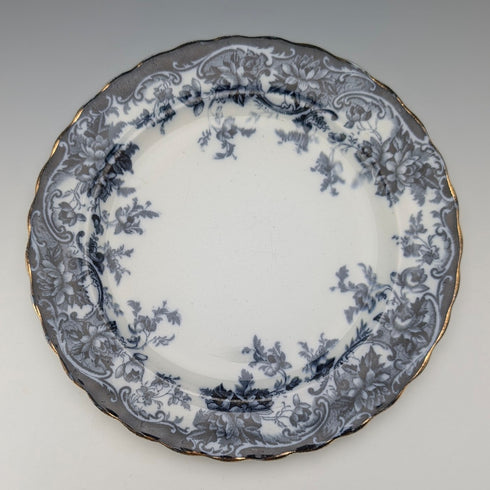 Pair of antique British Burlington pattern semi-porcelain side plates by Wedgwood & Co.