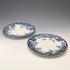 Pair of antique British Burlington pattern semi-porcelain side plates by Wedgwood & Co.
