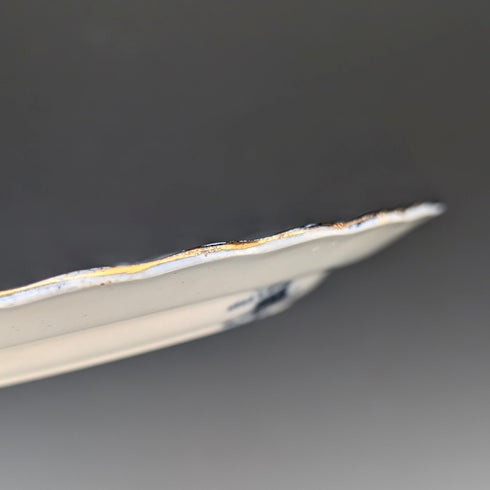 Pair of antique British Burlington pattern semi-porcelain side plates by Wedgwood & Co.