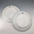 Pair of antique British Burlington pattern semi-porcelain dinner plates by Wedgwood & Co.
