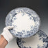 Pair of antique British Burlington pattern semi-porcelain dinner plates by Wedgwood & Co.