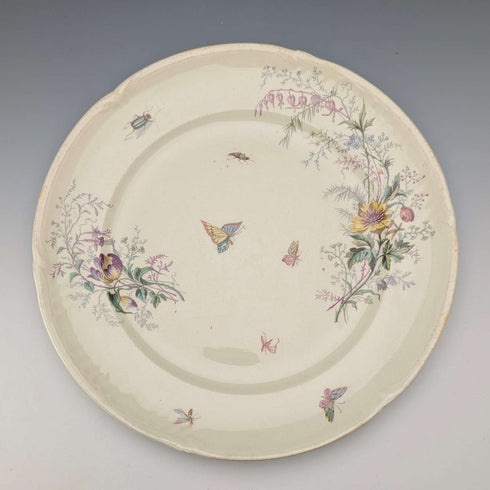 French Antique Japonism Design Hard Ceramic Side Plate Pair ①