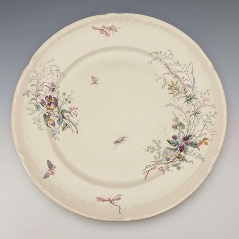 French Antique Japonism Design Hard Ceramic Side Plate Pair ①