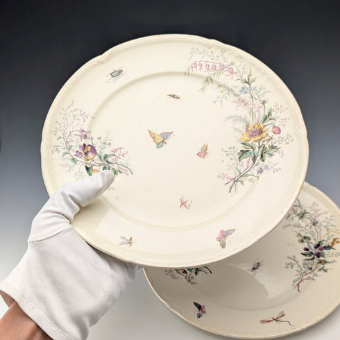 法式復古日式設計硬質陶瓷邊盤一對 ①