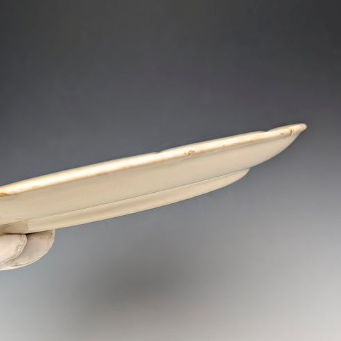 French Antique Japonism Design Hard Ceramic Dinner Plate Pair ①