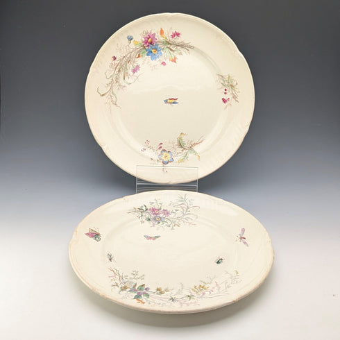 French Antique Japonism Design Hard Ceramic Side Plate Pair ②