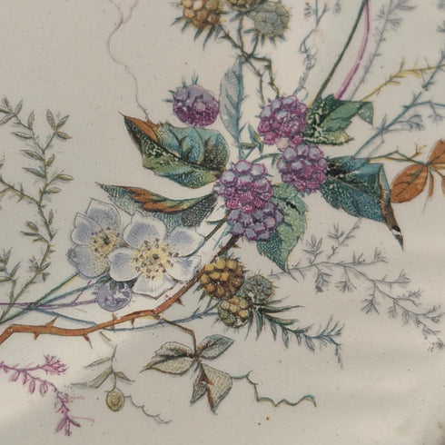 French Antique Japonism Design Hard Ceramic Side Plate Pair ②